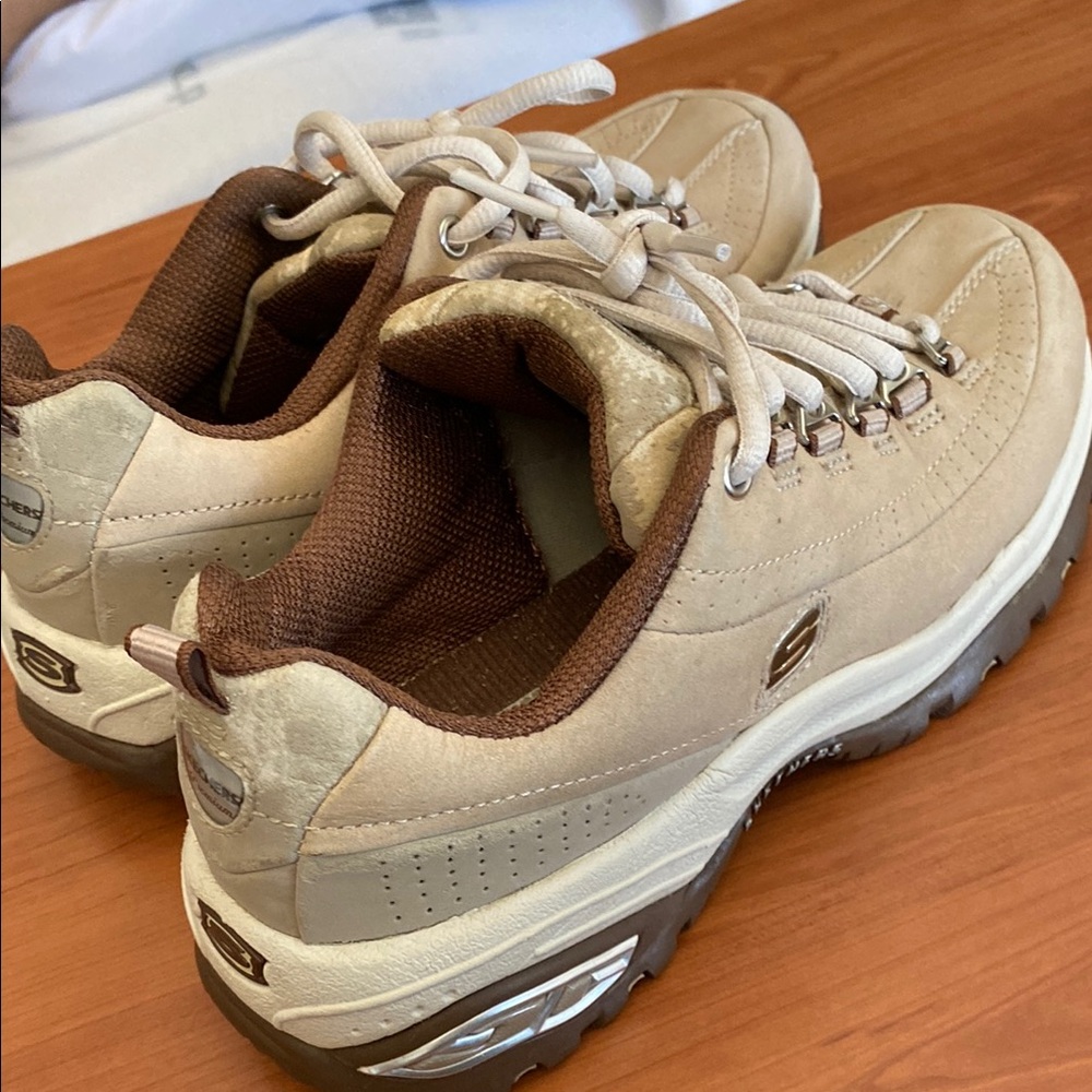 Skechers Beige and Chocolate Walking Shoes